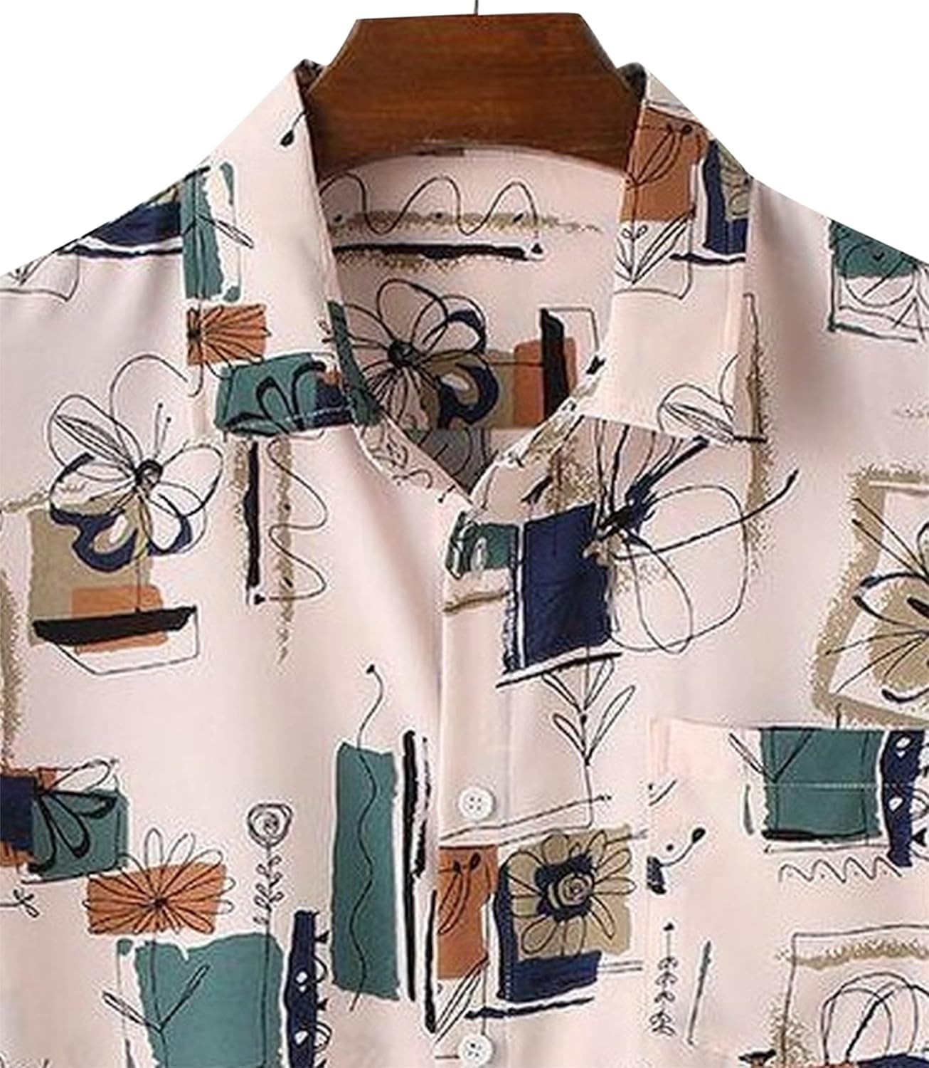 LookMark Men's Cotton Blend Stitched Solid Half Sleeve Slim Fit Shirt