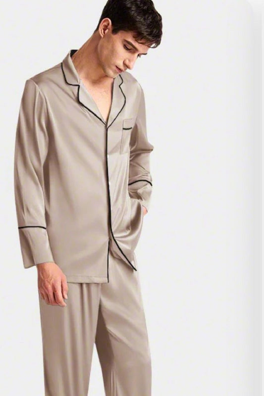 BELLABABEBYSK Men Lounge Set with Piping Detail