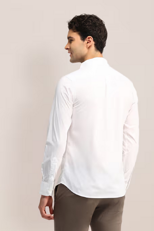 U.S. POLO ASSN. Men Tailored Fit Solid Spread Collar Casual Shirt