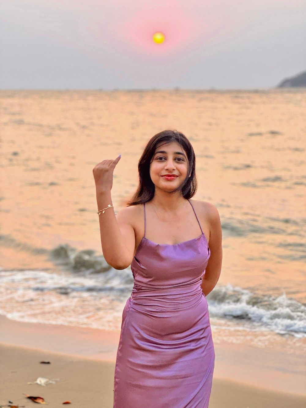 Sunset Gleam Satin Dress