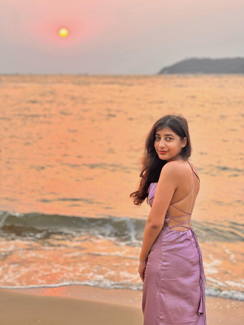 Sunset Gleam Satin Dress