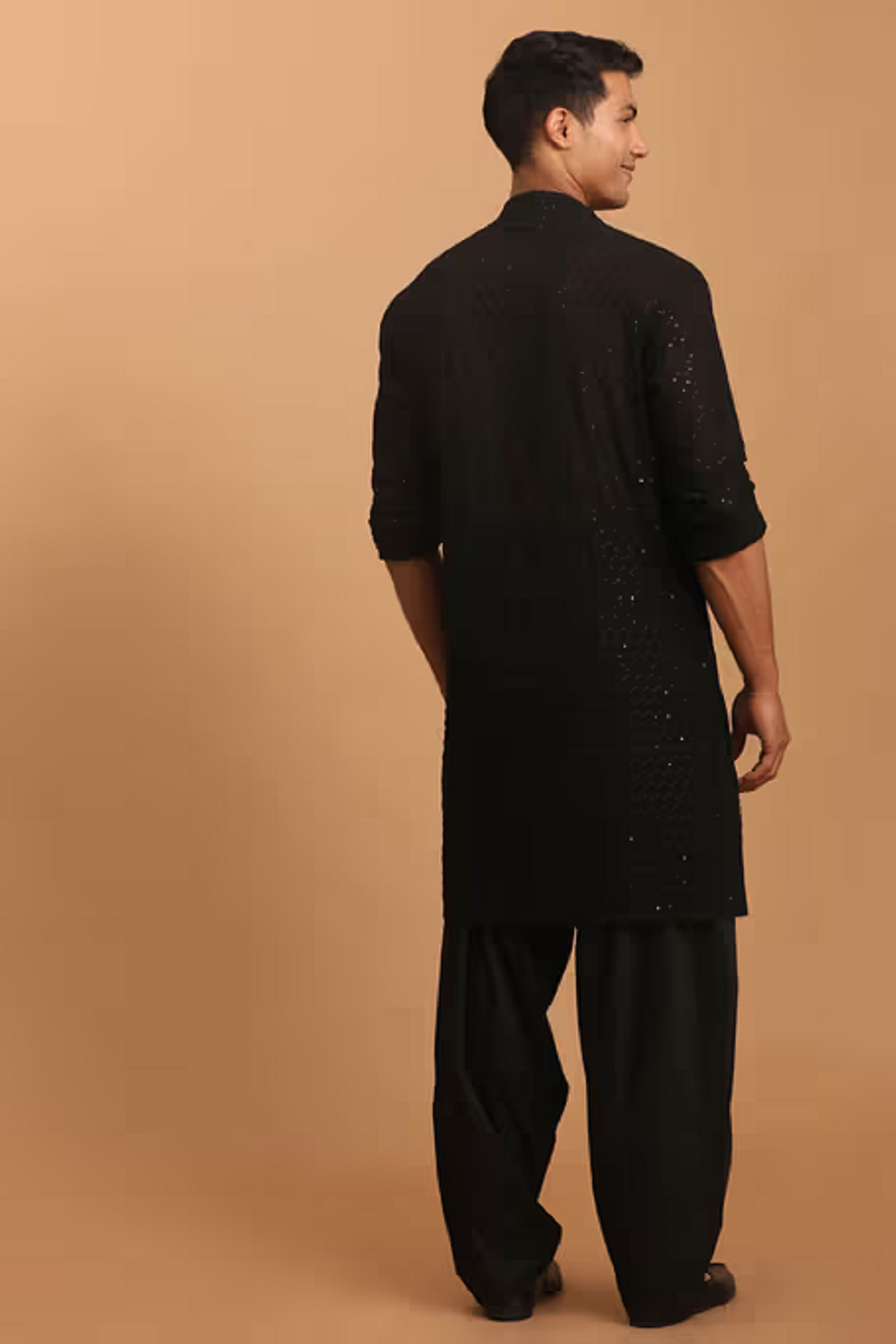 VASTRAMAY Men Georgette Kurta Pyjama Dupatta Set