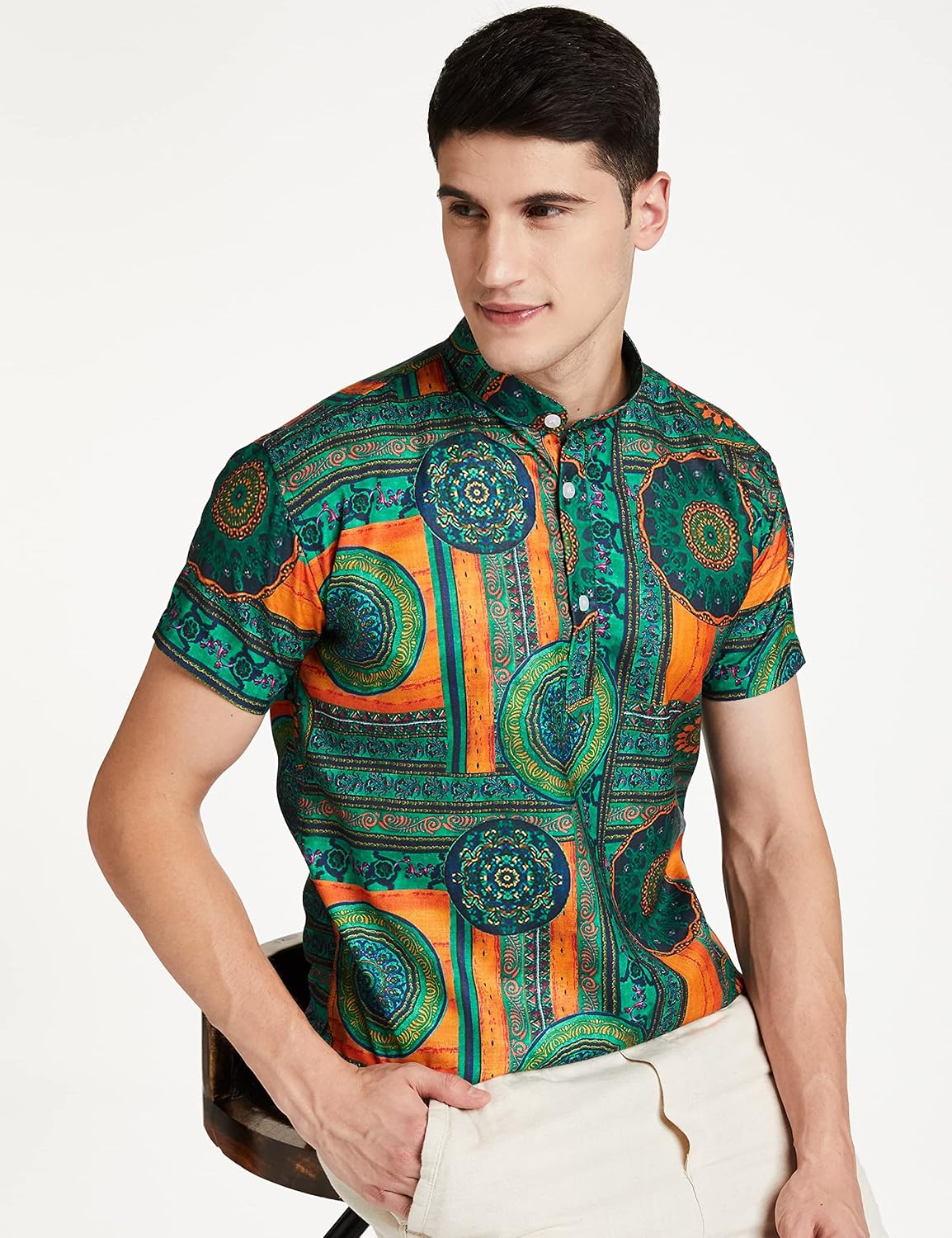 LookMark Men's Poly Cotton Regular Fit Shirt