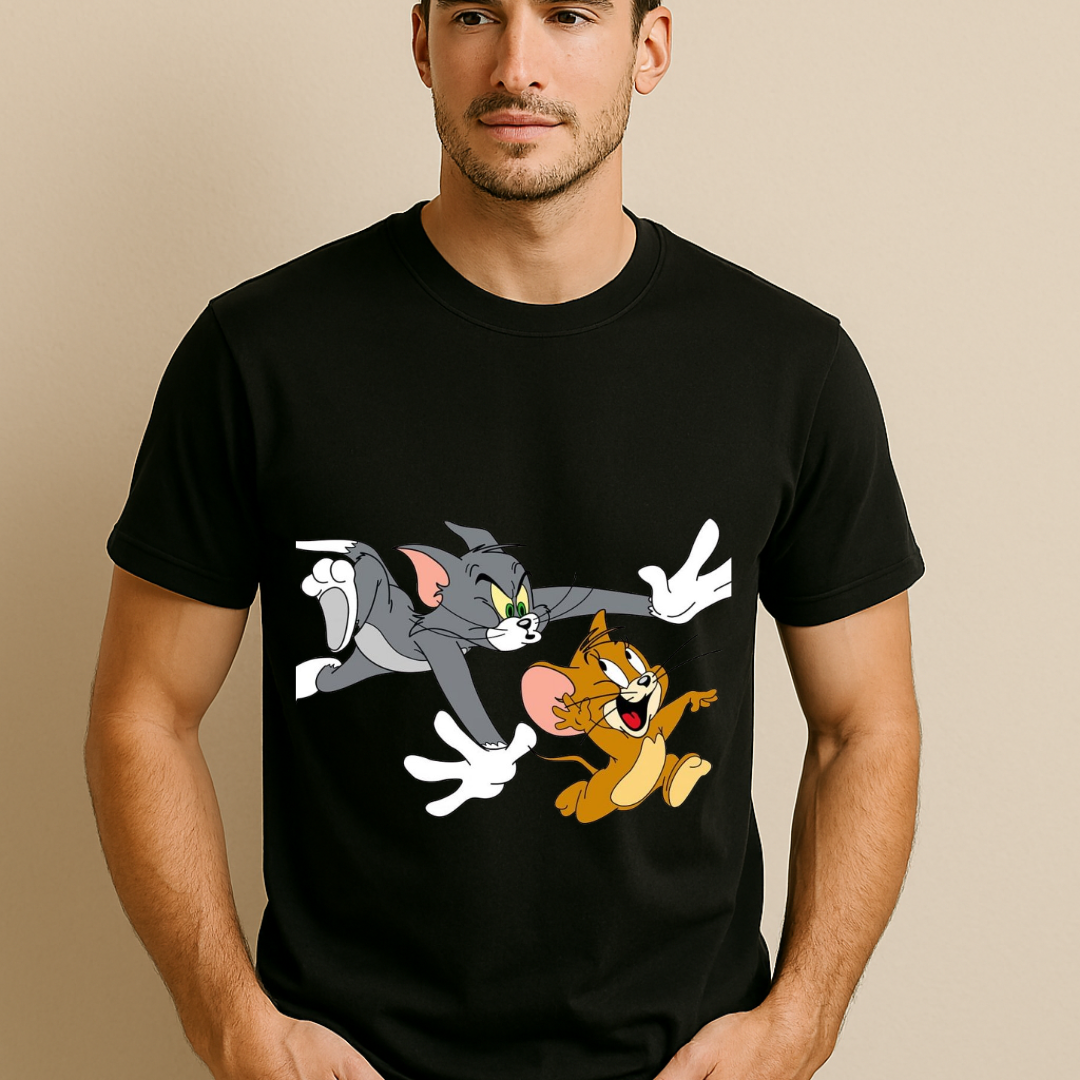 Tom and Jerry Chasing Printed T-Shirt
