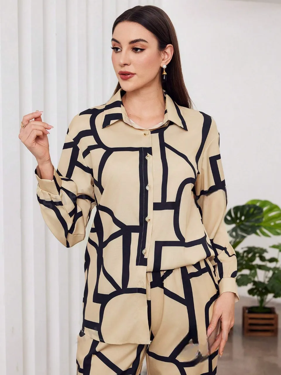 WesternStitch Women's Cotton Floral Printed Shirt Collar Tunic with Trousers Co-Ord Set/Cotton Cord Set for Women WesternStitch