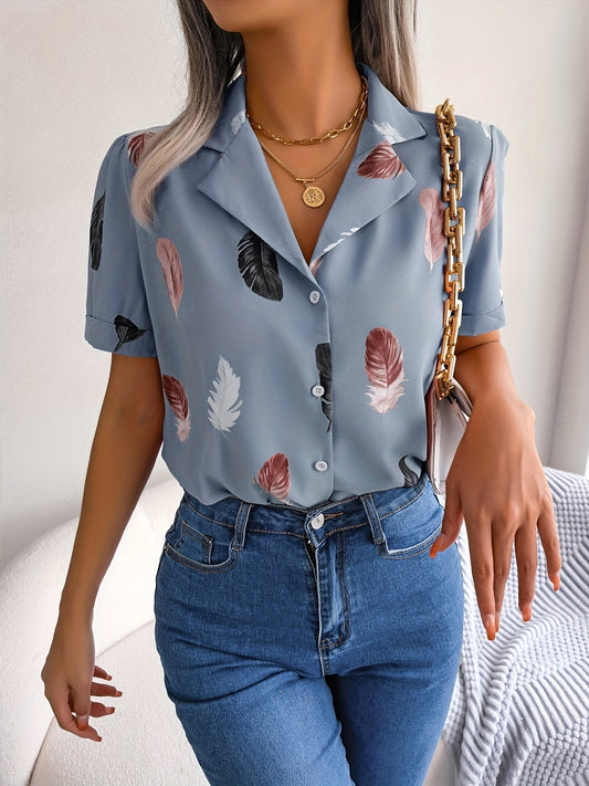 WesternStitch Feather Print Light Blue Shirt WesternStitch