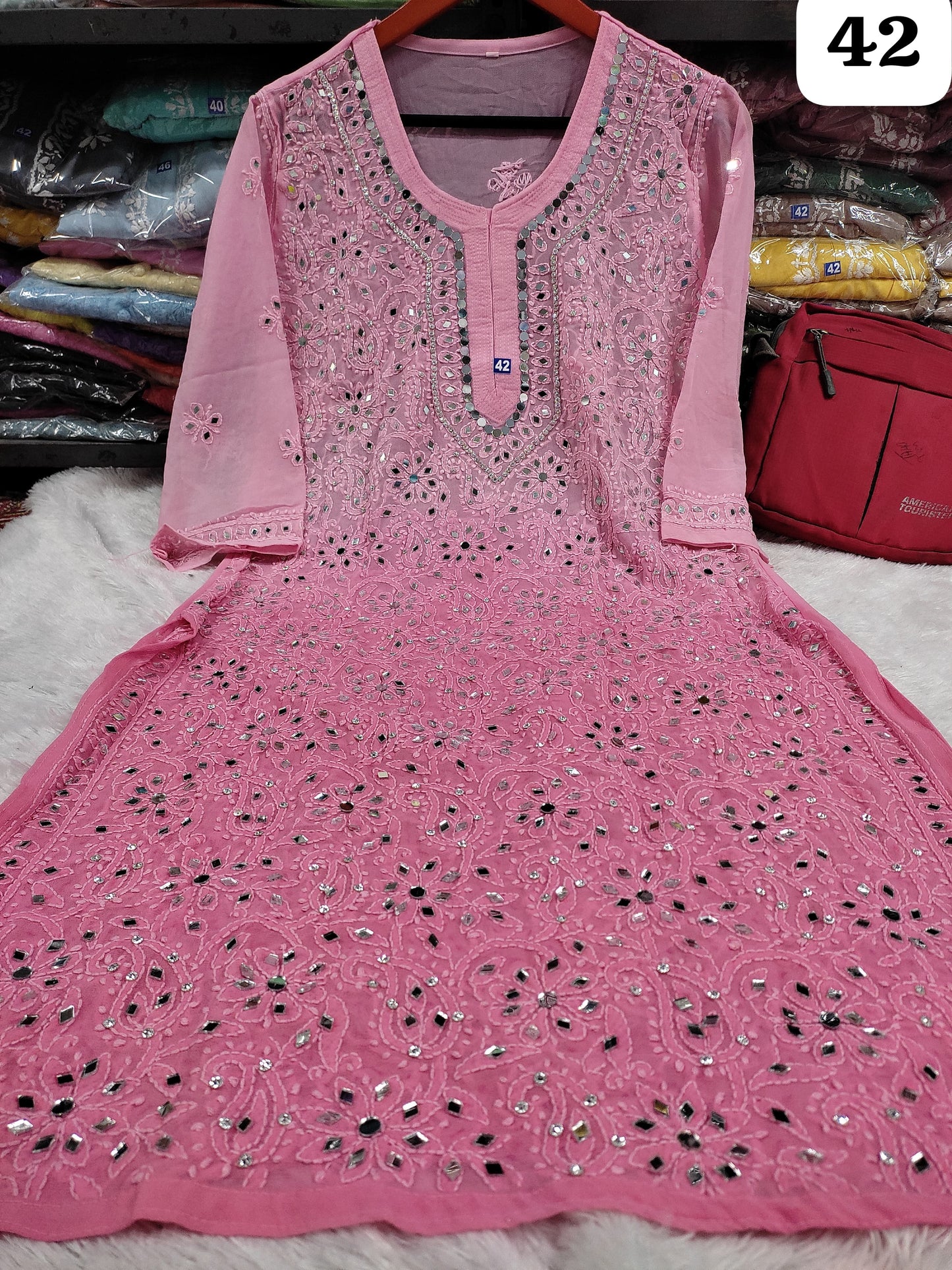 Mirror work kurti