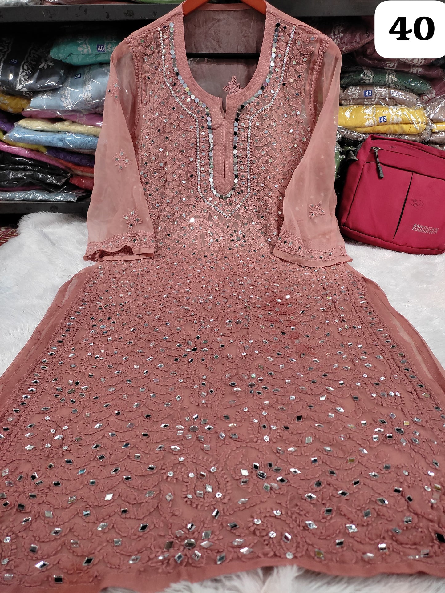Mirror work kurti
