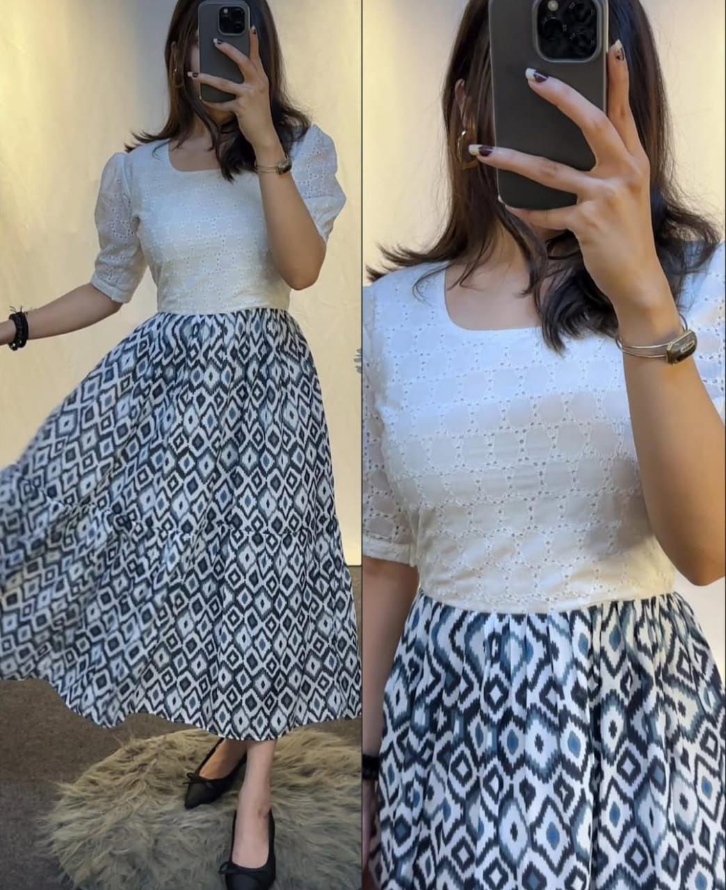 Chiken Shifli Cotton Middi Gown dress