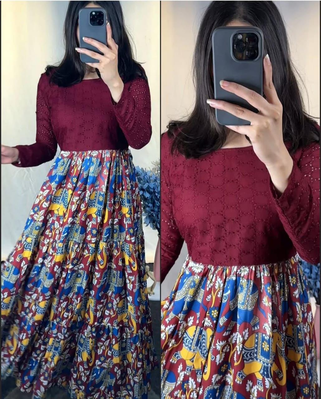 Chiken Shifli Cotton Middi Gown dress