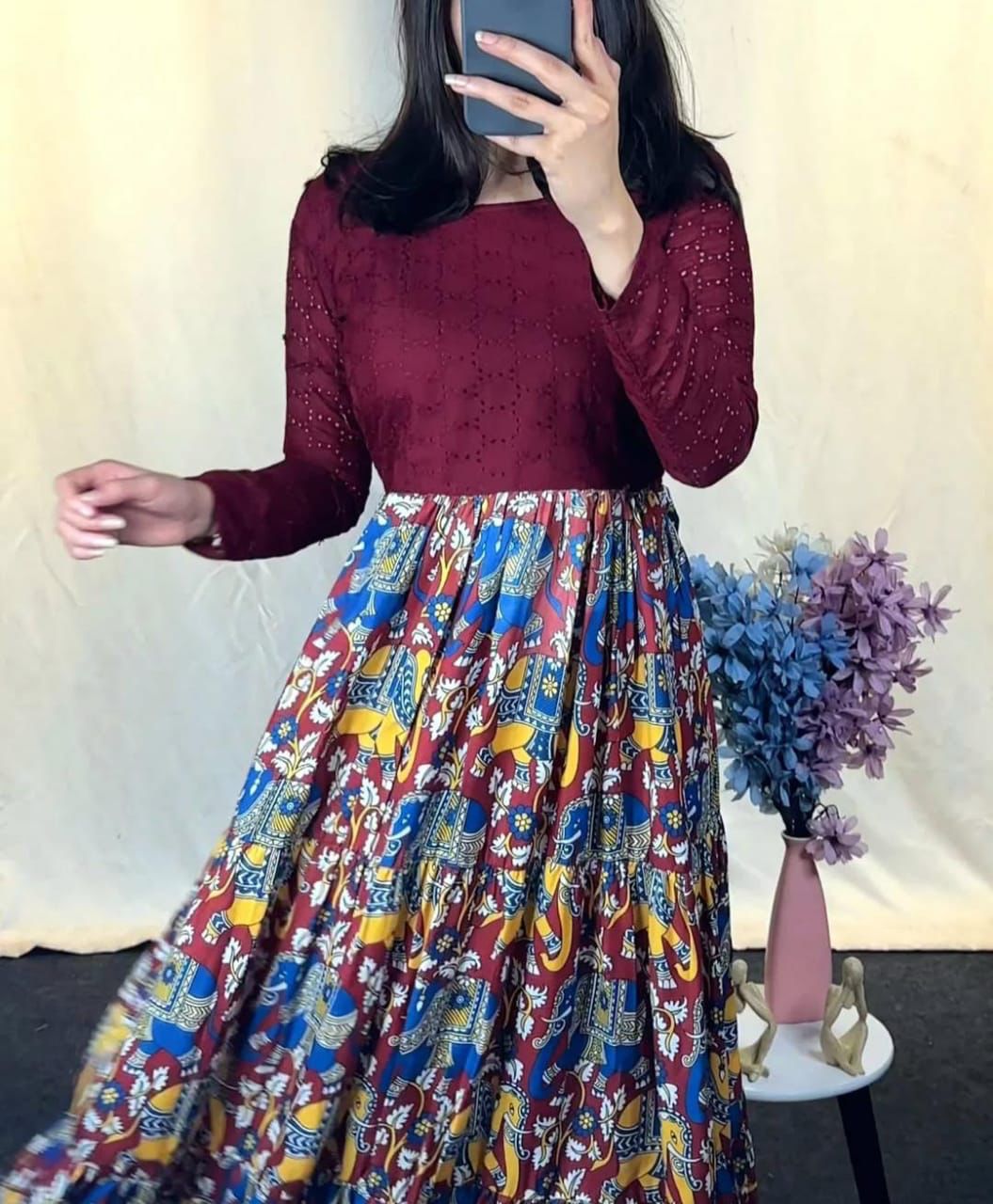 Chiken Shifli Cotton Middi Gown dress