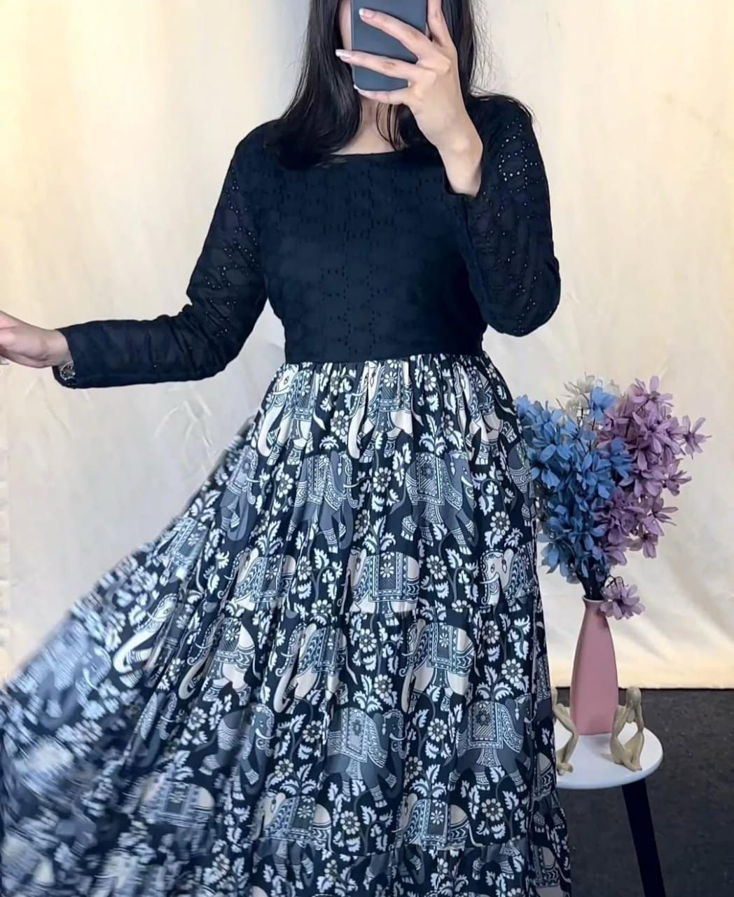 Chiken Shifli Cotton Middi Gown dress