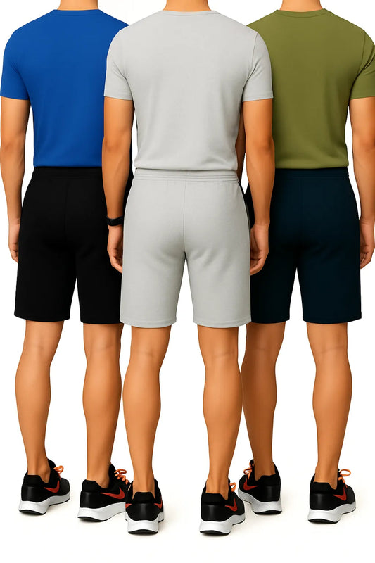 THE BLAZZE Men's Cotton Casual night Zip Pocket Bermuda Shorts Man men combo Pack of 3 R001 VB5 PARENT
