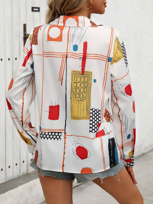 Stylish Abstract Print Rayon Shirt for Women WesternStitch