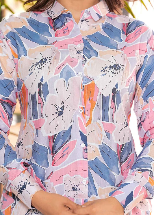 Women's Rayon Kurta Set for Women|Co-Ords Set|Shirt Pant Set|Coordinate Set|Summer Suit|Printed Shirt with Pant Set WesternStitch
