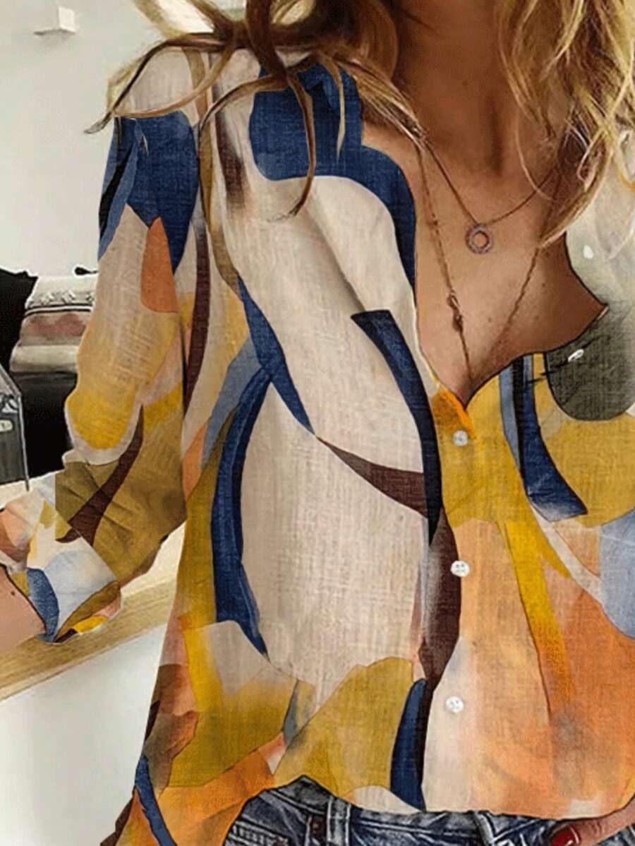 Women's Abstract Print Lightweight Button-Down Shirts WesternStitch