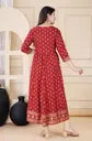 Women Printed Viscose Rayon Anarkali Kurta (Maroon)