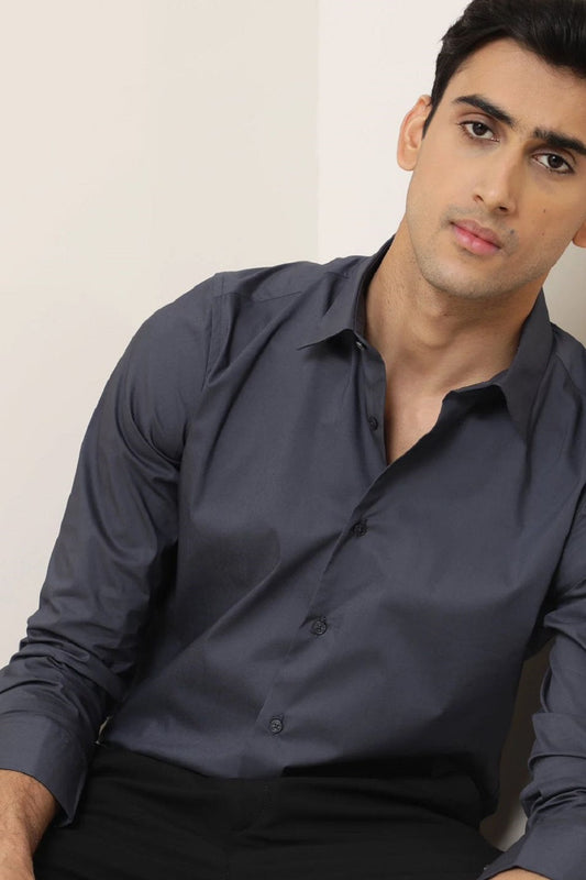 Men's greyish blue shirt
