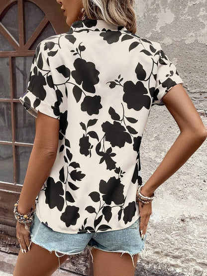 WesternStitch Half Sleeve Floral Print Top WesternStitch