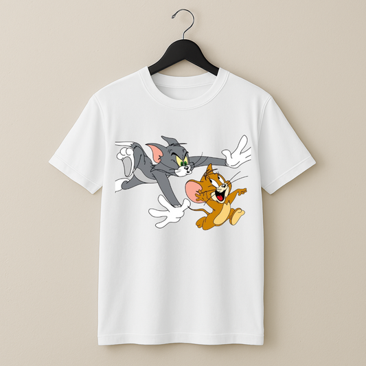 Tom and Jerry Chasing Printed T-Shirt