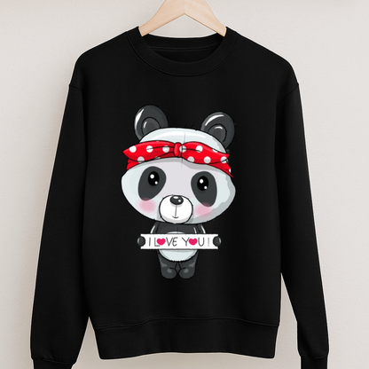 Panda I LOVE YOU Sweatshirt Black