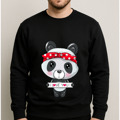 Panda I LOVE YOU Sweatshirt Black