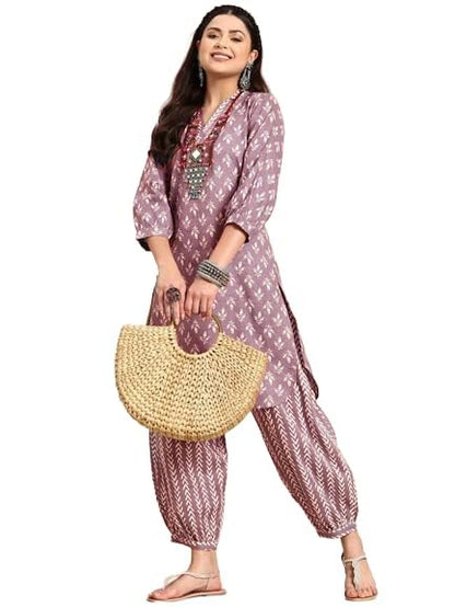 LookMark Women's Cotton Blend Printed Kurta Set