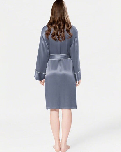 Satin Bath Robe with Tie-Up Belt