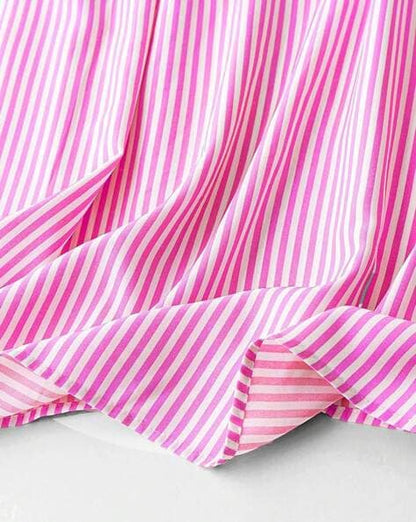 Women Striped Shirt Dress