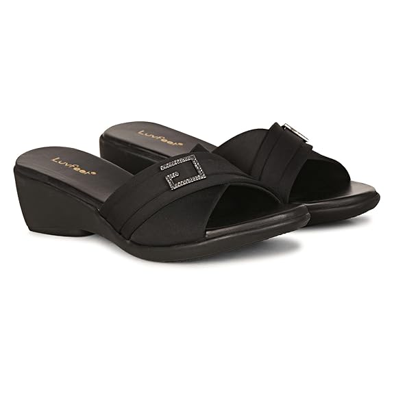 LUVFEET Women's Slip-On Wedges Heels Sandals