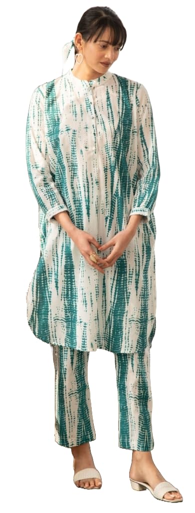 LookMark Women's Printed Cotton Blend Straight Kurta Pant Set - Elegant Ethnic Wear Ensemble for Modern Women, Perfect for Any Occasion