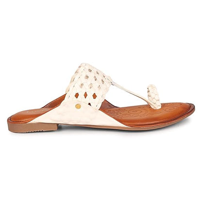 LUVFEET Women Stylish Kolhapuri Chappal, Ethnic Slippers & Flat Fashion Sandals Footwear