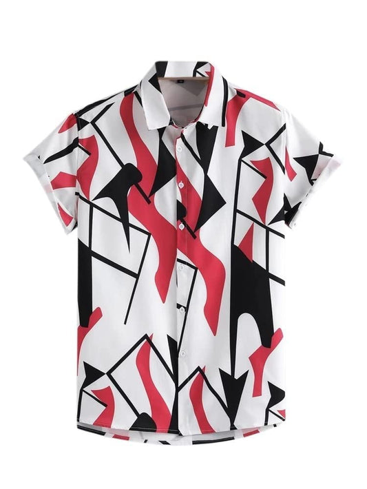 LookMark Men's Cotton Blend Printed Slim Fit Shirt
