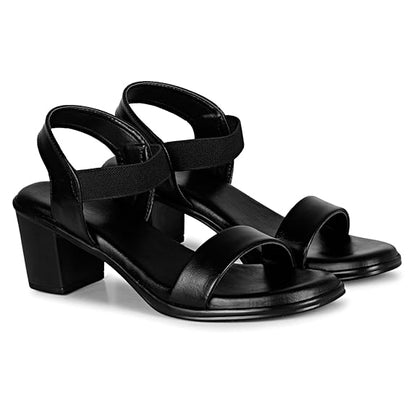 LUVFEET Women's Sequins Block Heels Fashion Sandals For Women & Girls