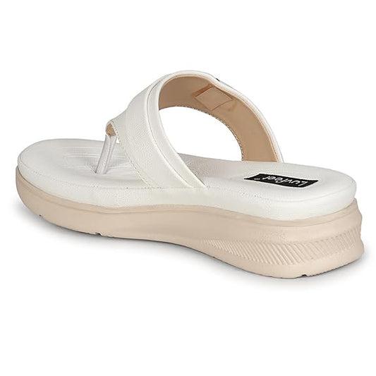 LUVFEET Women's Comfortable Memory Foam Thong Doctor Slippers/Fashionable Casual & Stylish| Lightweight & Breathable|Outdoor Synthetic Casual Chappals Sandals