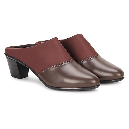 LUVFEET Women's Casual Slip-on Mules Shoes|Sandals for Office Wear| Comfortable Footwear for Women|Heels for Women Stylish Trendy|Soft Footwear for Womens