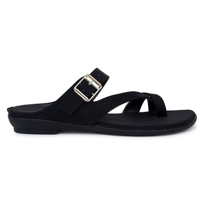 LUVFEET Women's Slip-On Casual Flat Sandals/Doctor Footwear/Stylish Footwear For Women/With Adjustable Straps Daily Use