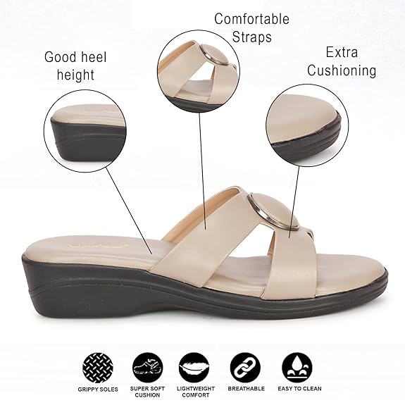 LUVFEET Fancy doctor slippers | Soft Sandal for women | Comfortable Footwear for women| Lightweight & Stylish, Diabetic & Orthopedic