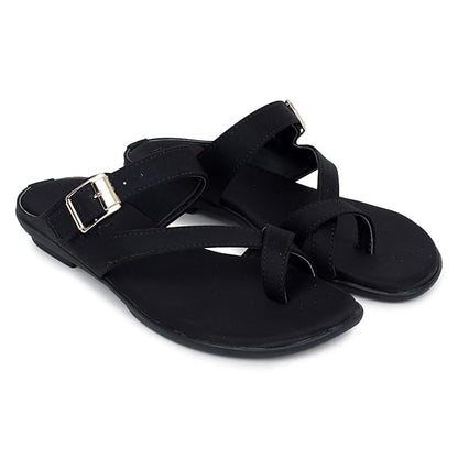 LUVFEET Women's Slip-On Casual Flat Sandals/Doctor Footwear/Stylish Footwear For Women/With Adjustable Straps Daily Use