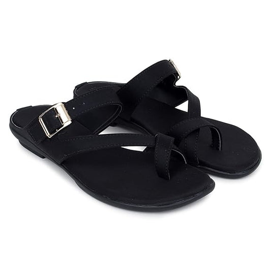 LUVFEET Women's Slip-On Casual Flat Sandals/Doctor Footwear/Stylish Footwear For Women/With Adjustable Straps Daily Use
