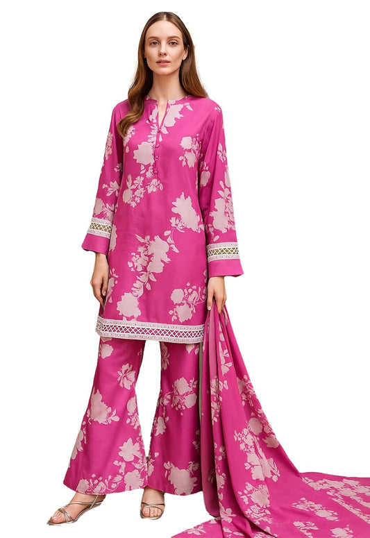 LookMark Women's Cotton Blend Printed Kurta with Pant & Dupatta| Kurta with Pants and Dupatta Set