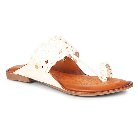 LUVFEET Women Stylish Kolhapuri Chappal, Ethnic Slippers & Flat Fashion Sandals Footwear