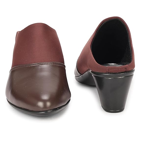 LUVFEET Women's Casual Slip-on Mules Shoes|Sandals for Office Wear| Comfortable Footwear for Women|Heels for Women Stylish Trendy|Soft Footwear for Womens