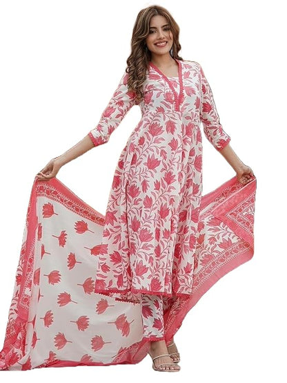 LookMark Women's Cotton Blend Kurta Set