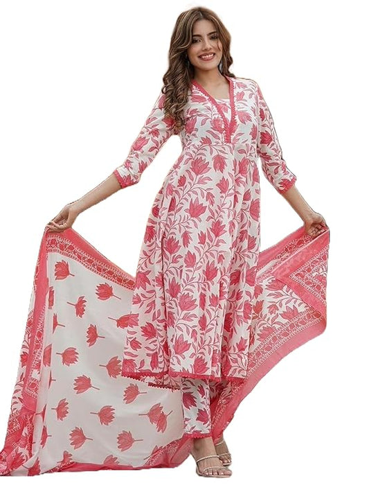LookMark Women's Cotton Blend Kurta Set