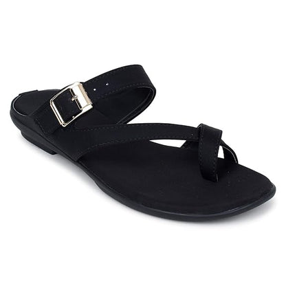 LUVFEET Women's Slip-On Casual Flat Sandals/Doctor Footwear/Stylish Footwear For Women/With Adjustable Straps Daily Use