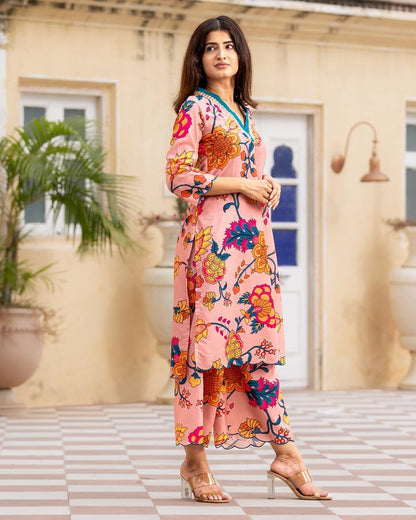 LookMark Women Cotton Blend Kurta Set: Your Passport To Effortless Chic! Step Into Ethnic Glamour With Our Printed Kurti Pant Sets!