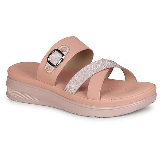 LUVFEET Women's Fashion Platform Slip-On Sandal – Comfortable, Lightweight, Slip-Resistant, Breathable – Ideal for Casual and Office Wear