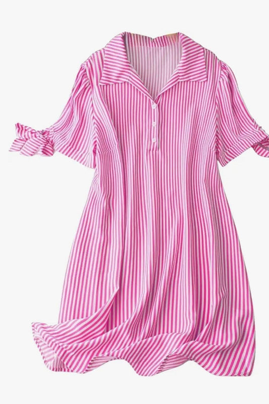 Women Striped Shirt Dress