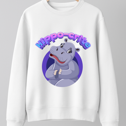 Hippo-Crite Sweatshirt White